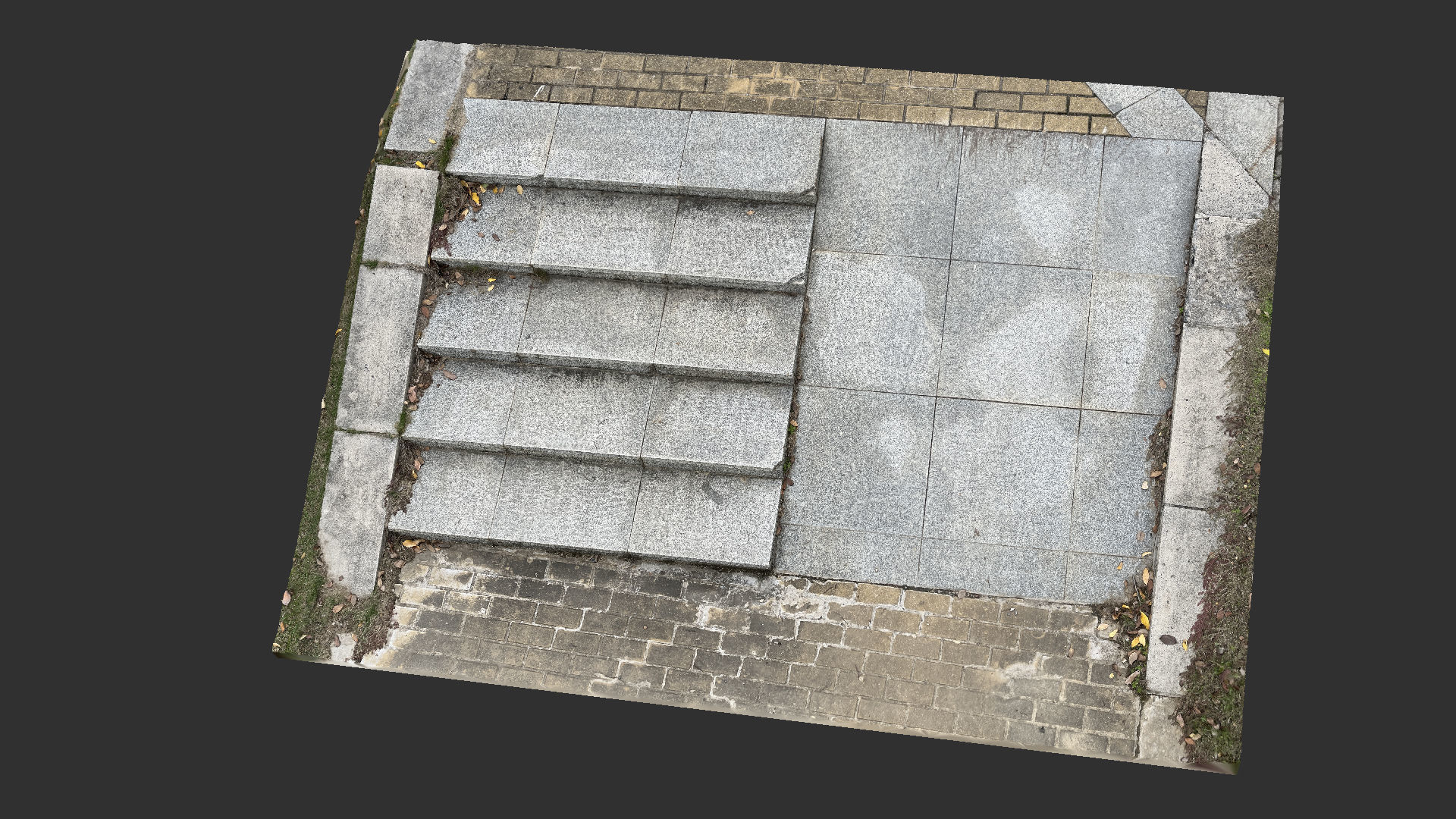 Steps with leaves in the park 3d scan 3D model_7