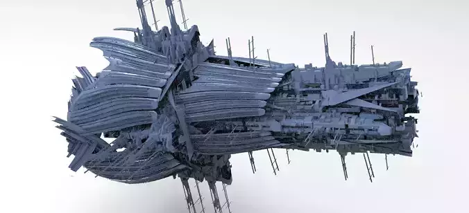 Sci-fi Blue Energy ship