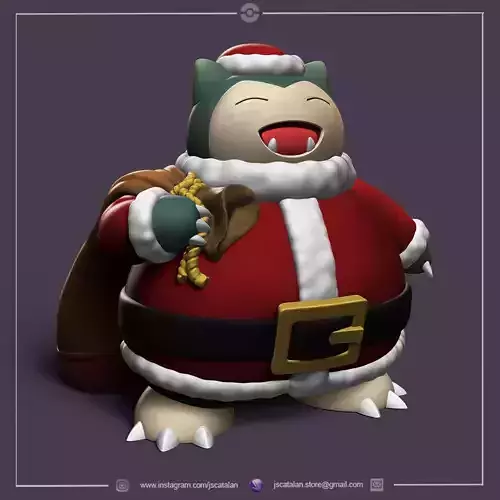 Santa Snorlax 3D print model