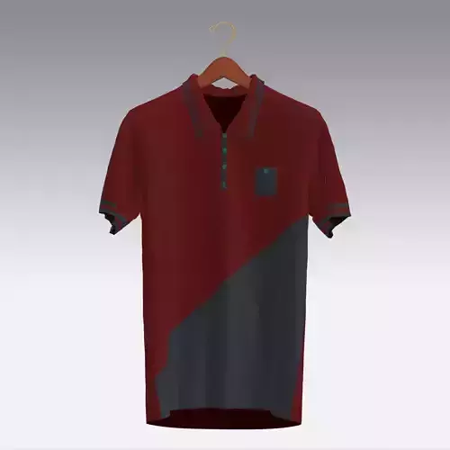 T-shirt maroon and polo shirt