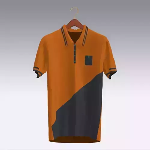 T-shirt orange and polo shirt mockup