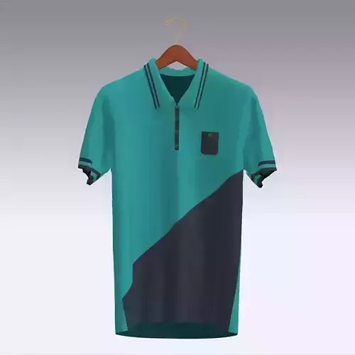 T-shirt teal and polo shirt