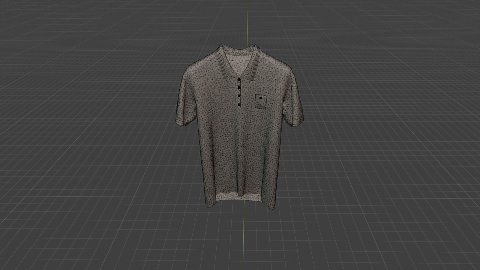 T-shirt orange and polo shirt Low-poly 3D model_9