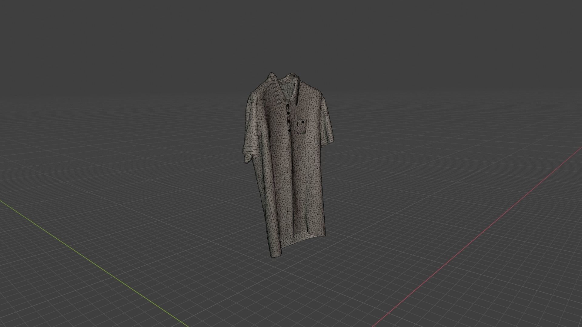 T-shirt polo shirt hanging on hanger Low-poly 3D model_8