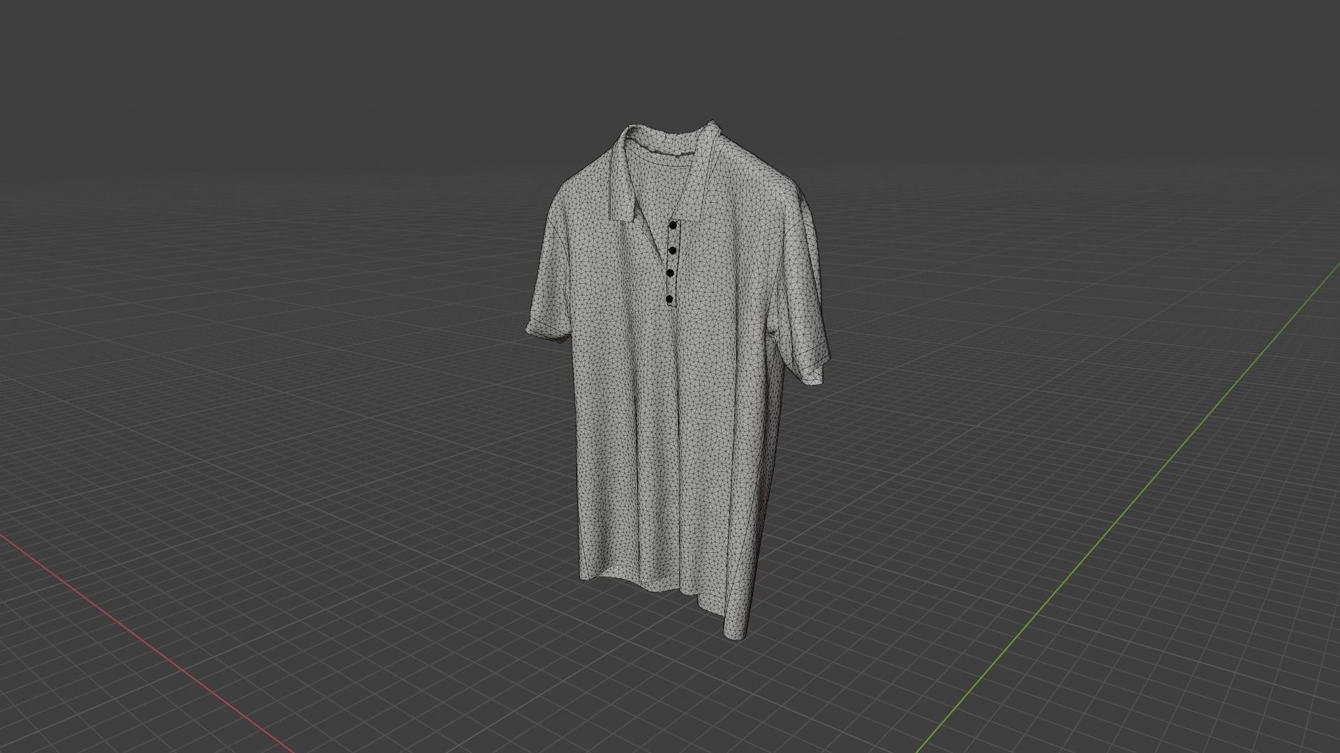 T-shirt turquoise polo shirt Low-poly 3D model_9