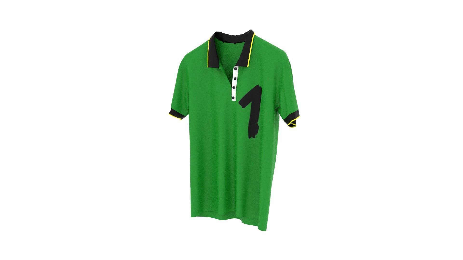 T-shirt polo shirt Low-poly 3D model_2