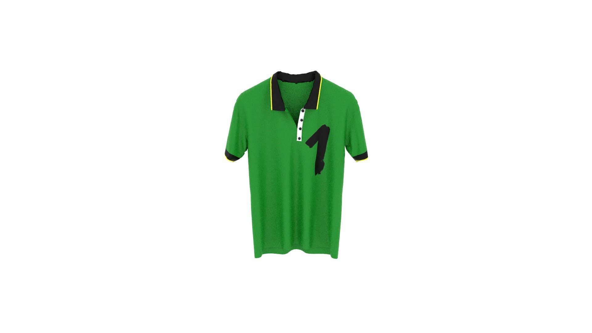 T-shirt polo shirt Low-poly 3D model_5