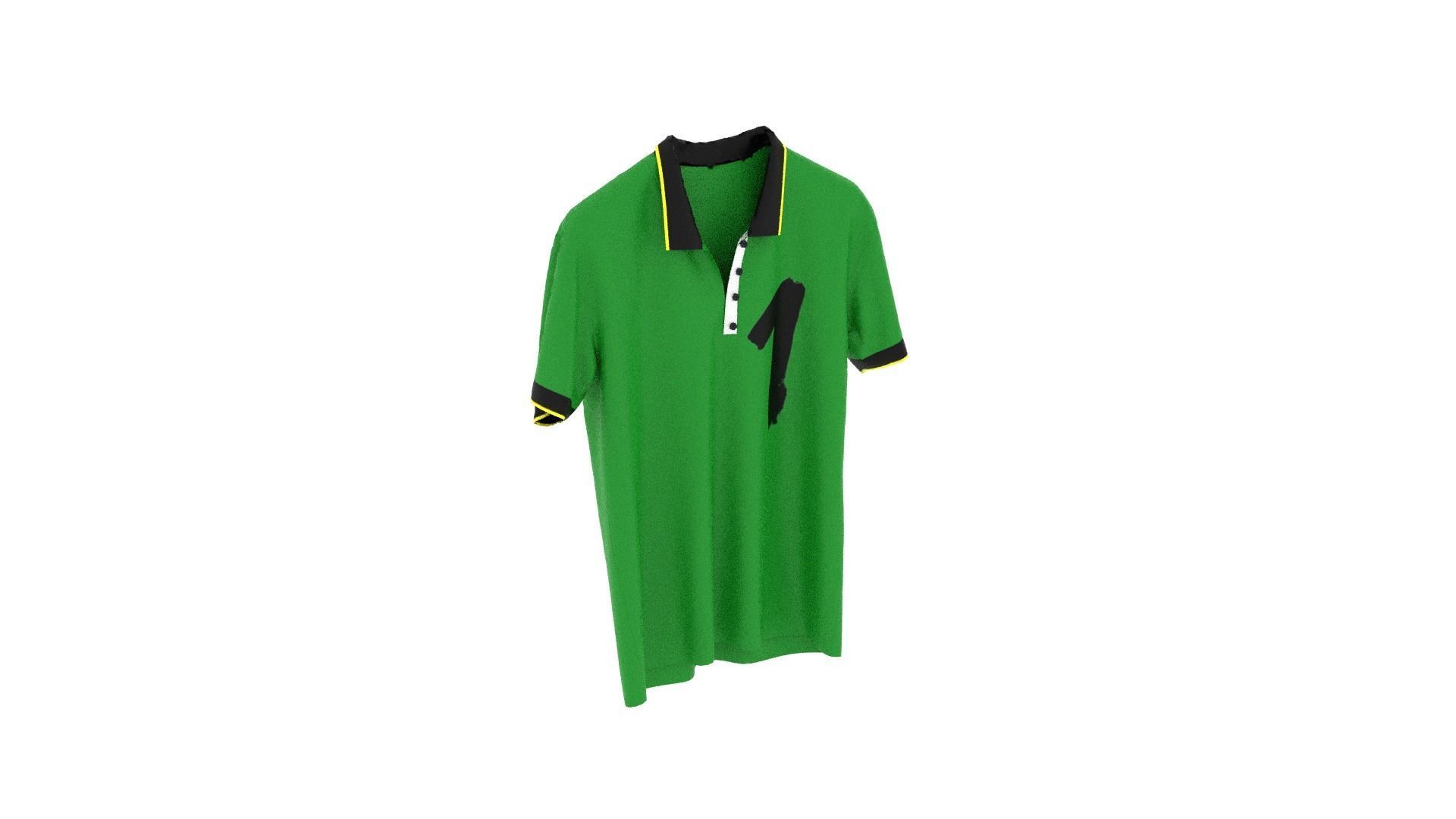 T-shirt polo shirt Low-poly 3D model_4