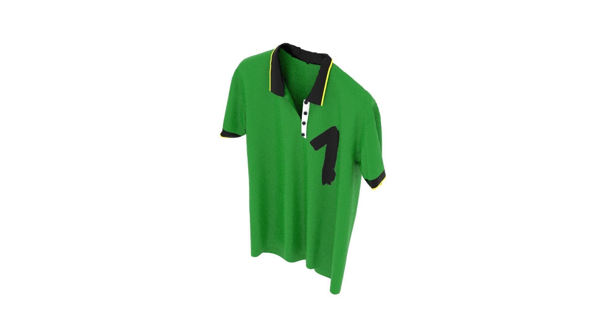 T-shirt polo shirt Low-poly 3D model_6