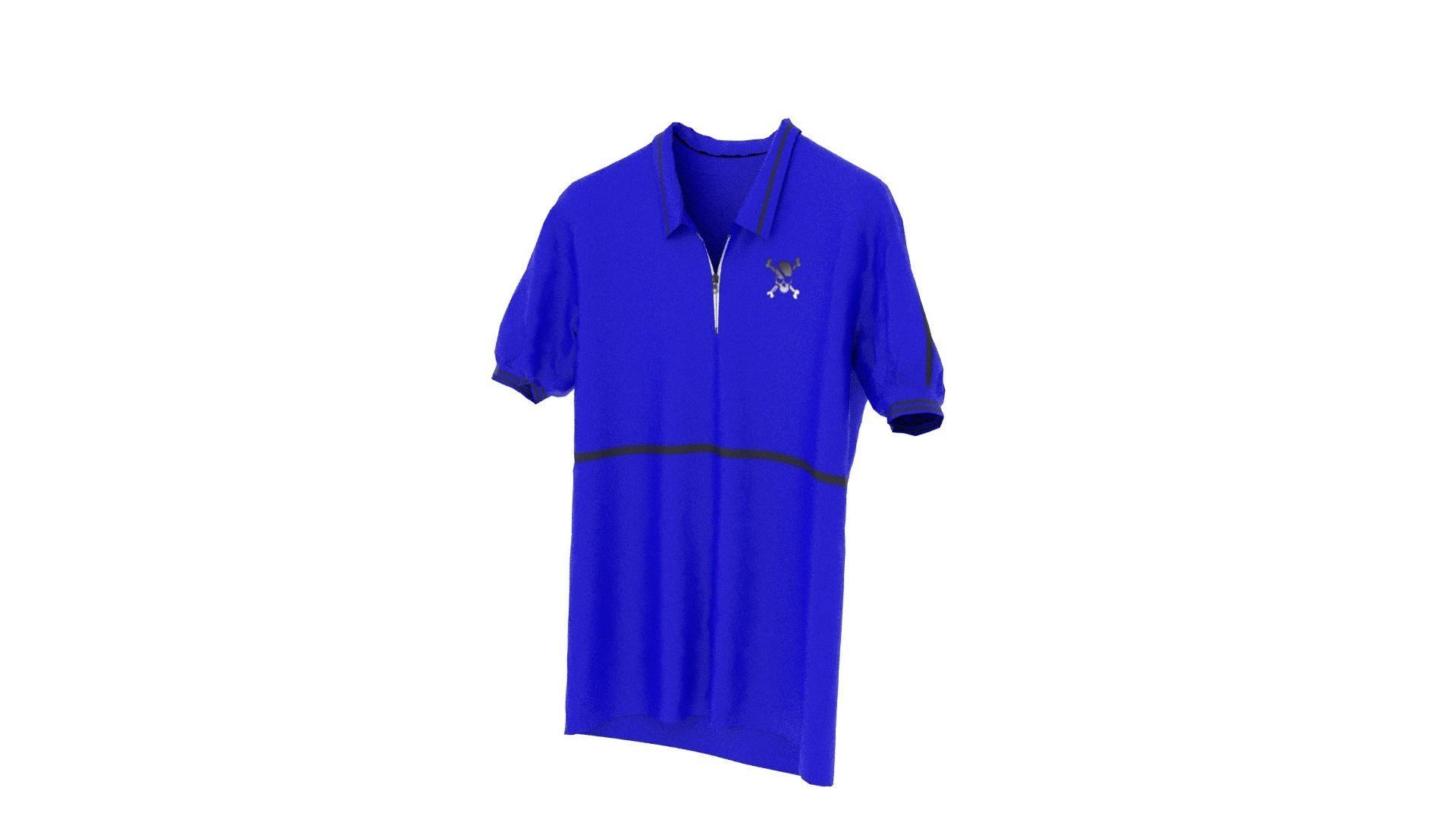 T-shirt royal polo shirt Low-poly 3D model_2