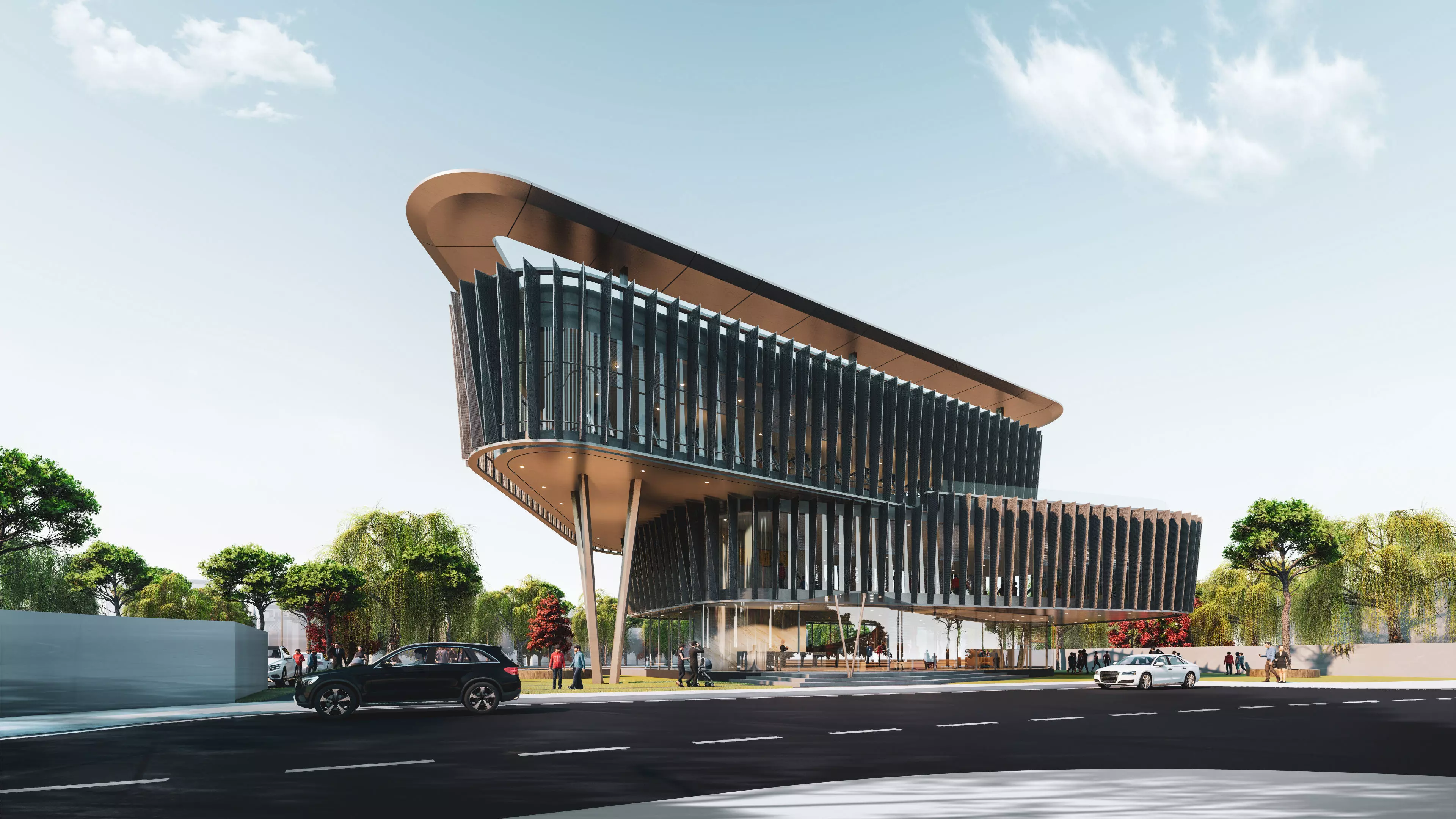 ClubHouse - Multifunctional building 3D model_0