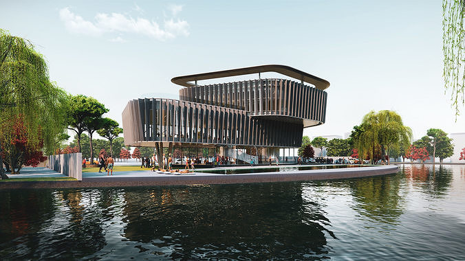 ClubHouse - Multifunctional building 3D model 3
