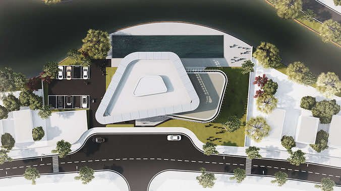 ClubHouse - Multifunctional building 3D model 5
