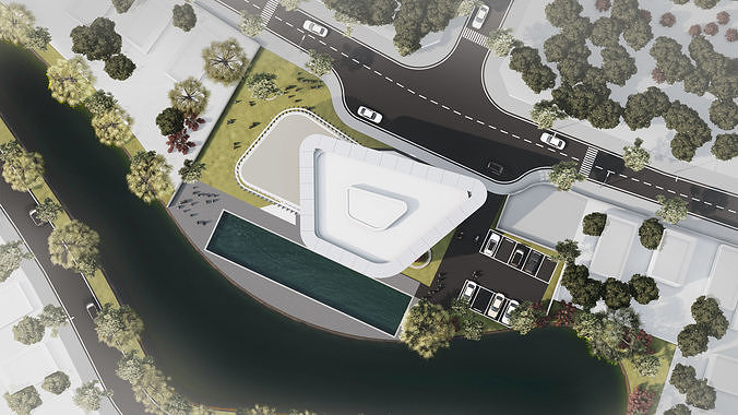 ClubHouse - Multifunctional building 3D model 6