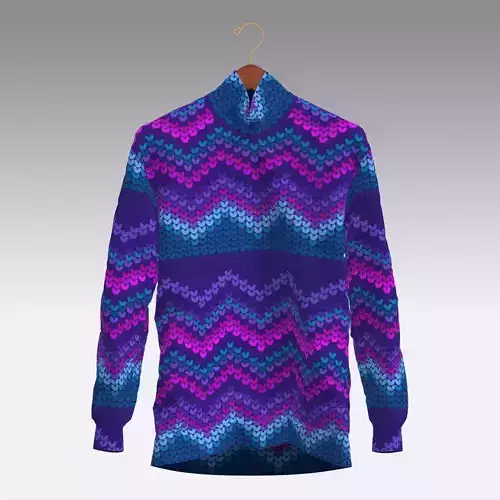 Sweater turtleneck with zigzag pattern