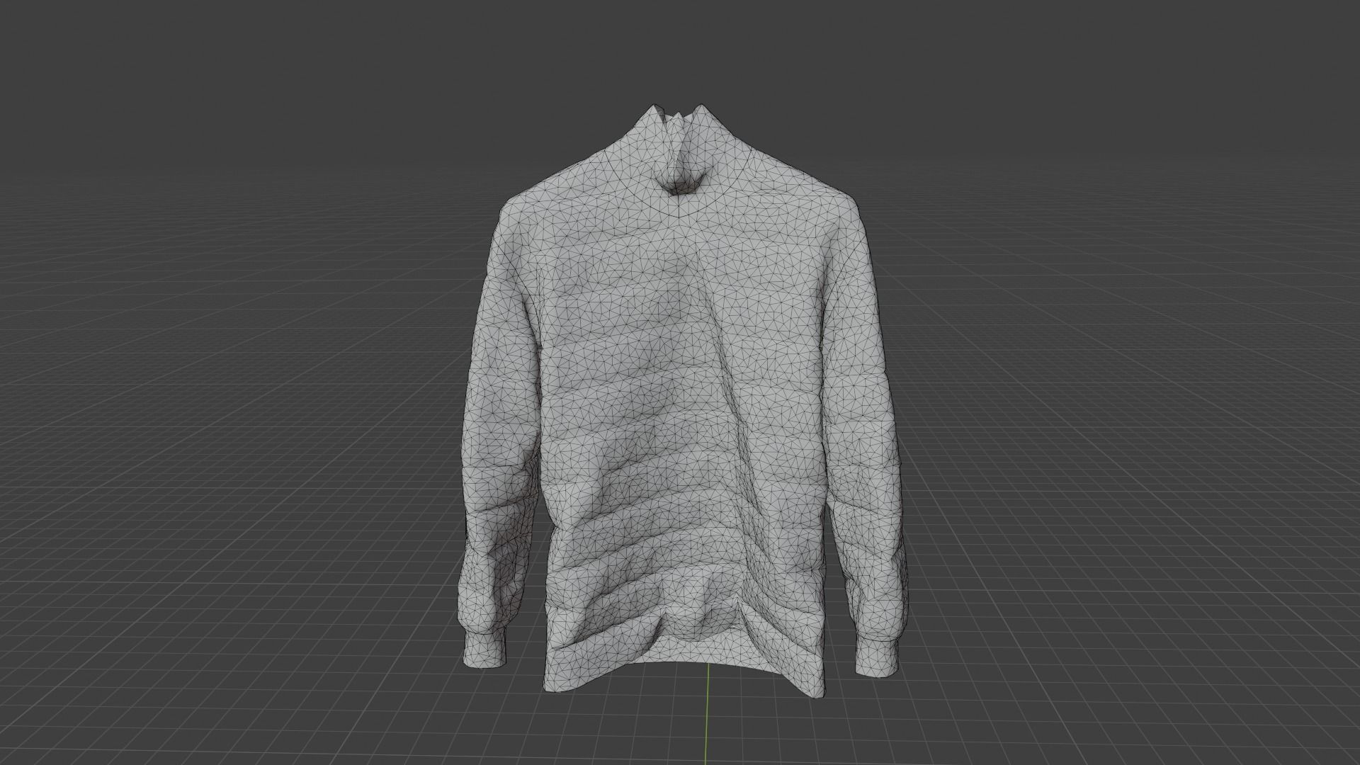 Sweater turtleneck with zigzag pattern Low-poly 3D model_8