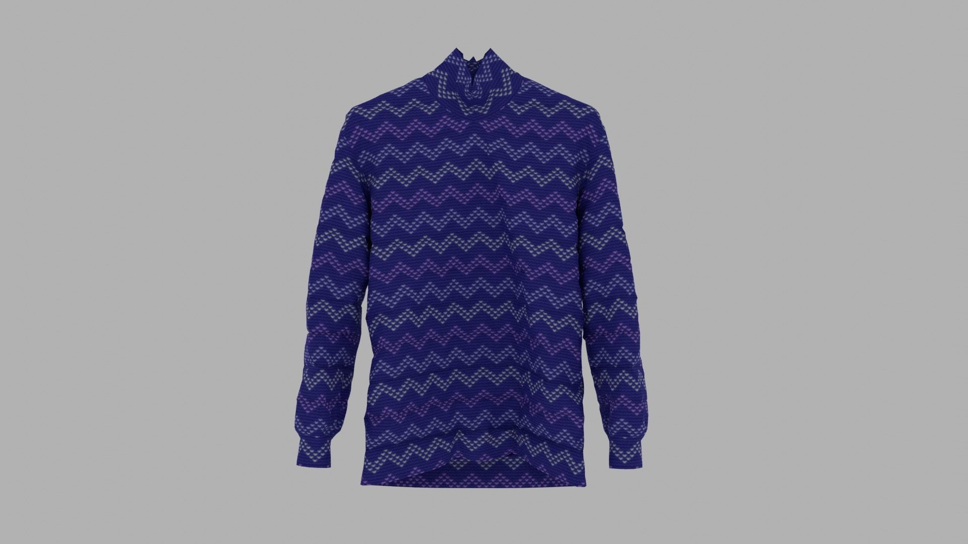 Sweater chevron long sleeved shirt Low-poly 3D model_1