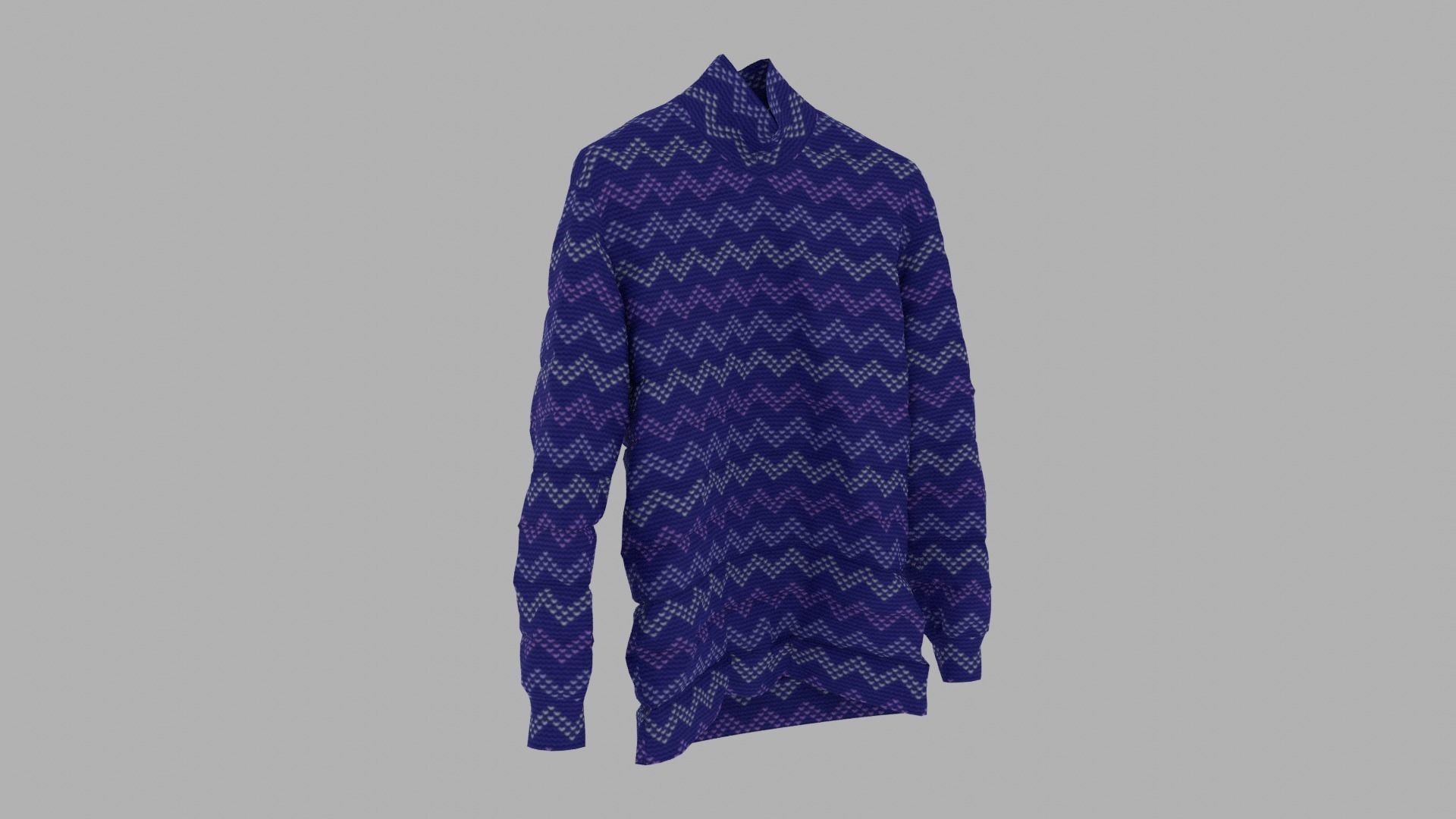 Sweater chevron long sleeved shirt Low-poly 3D model_3