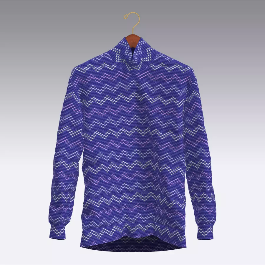 Sweater chevron long sleeved shirt Low-poly 3D model_0