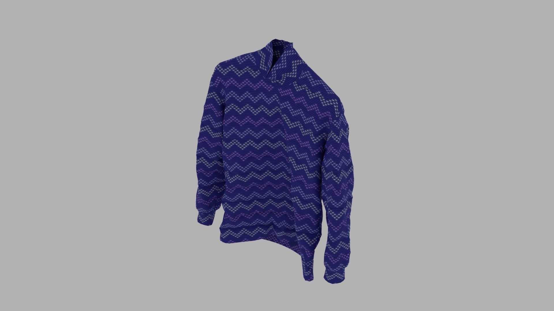 Sweater chevron long sleeved shirt Low-poly 3D model_6