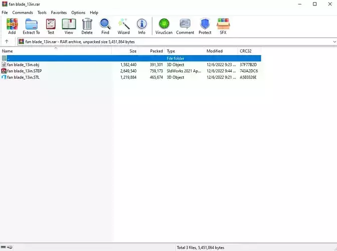 13 inches Fan 5 Blade Half Moon Type