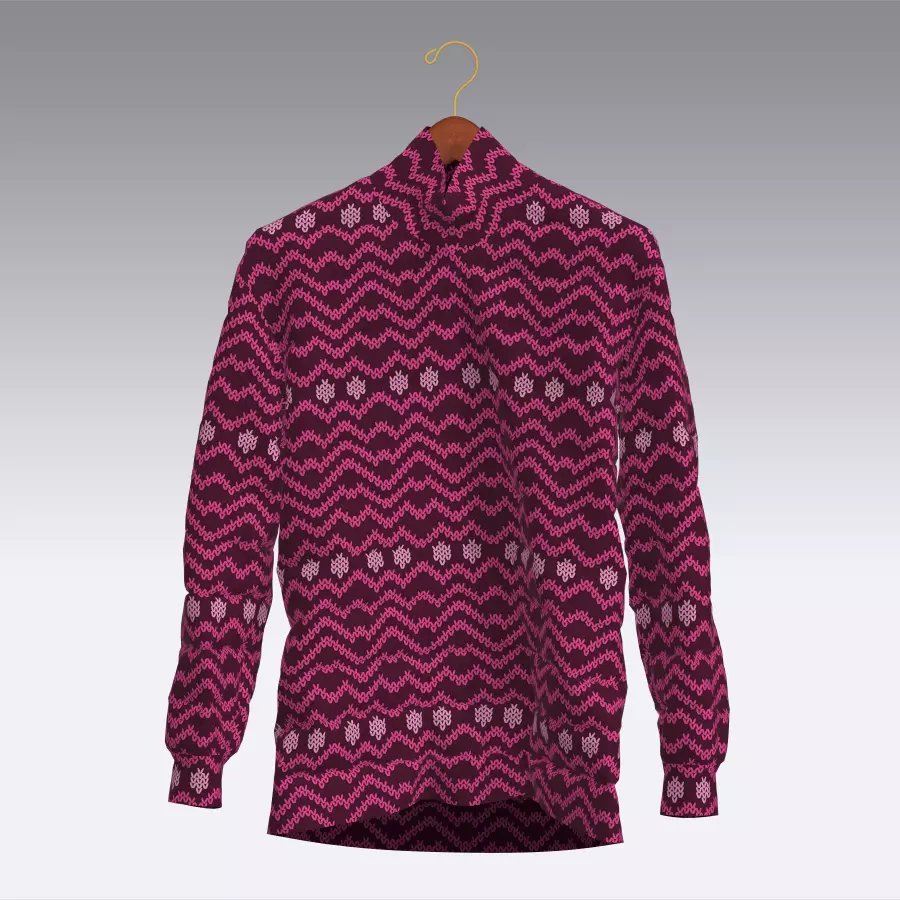 Sweater with chevron pattern Low-poly 3D model_0
