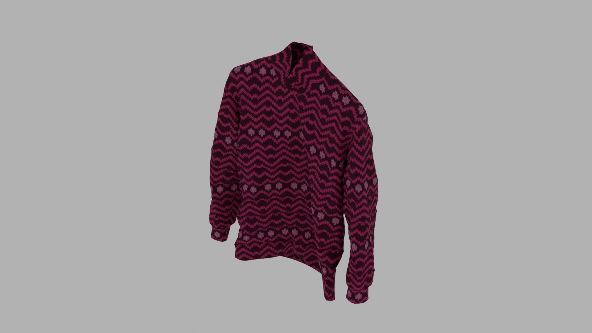Sweater with chevron pattern Low-poly 3D model_6