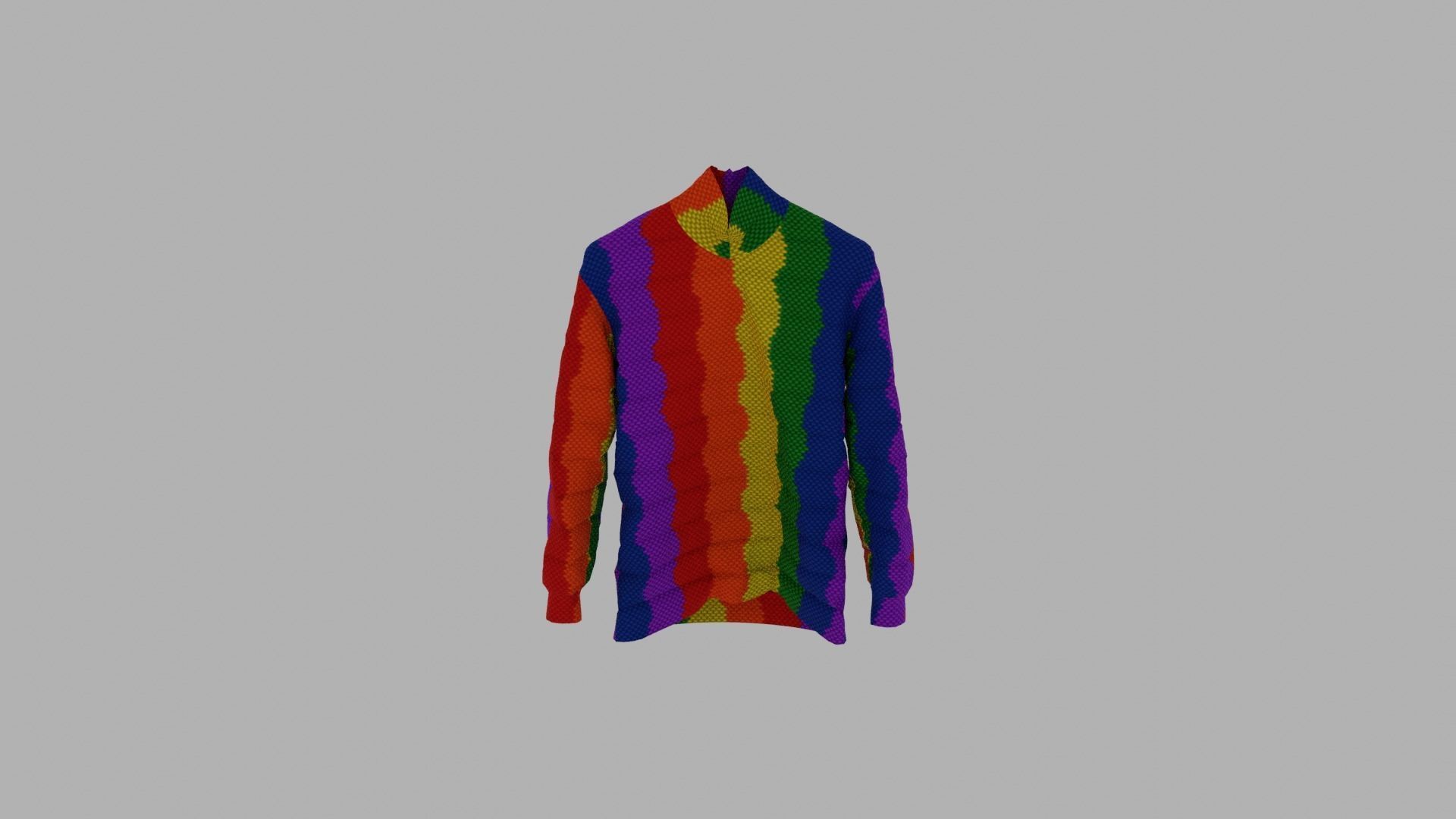 Sweater rainbow Low-poly 3D model_5