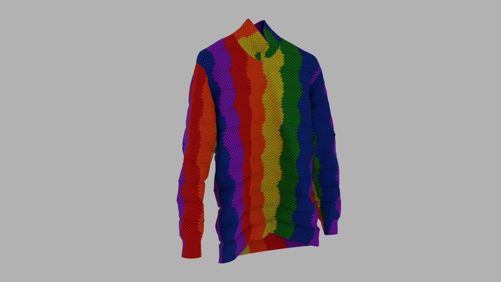 Sweater rainbow Low-poly 3D model_3