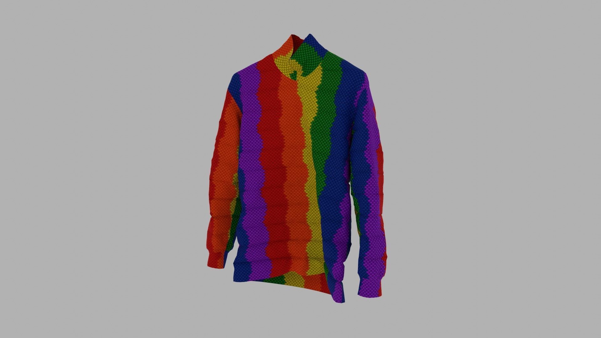 Sweater rainbow Low-poly 3D model_2