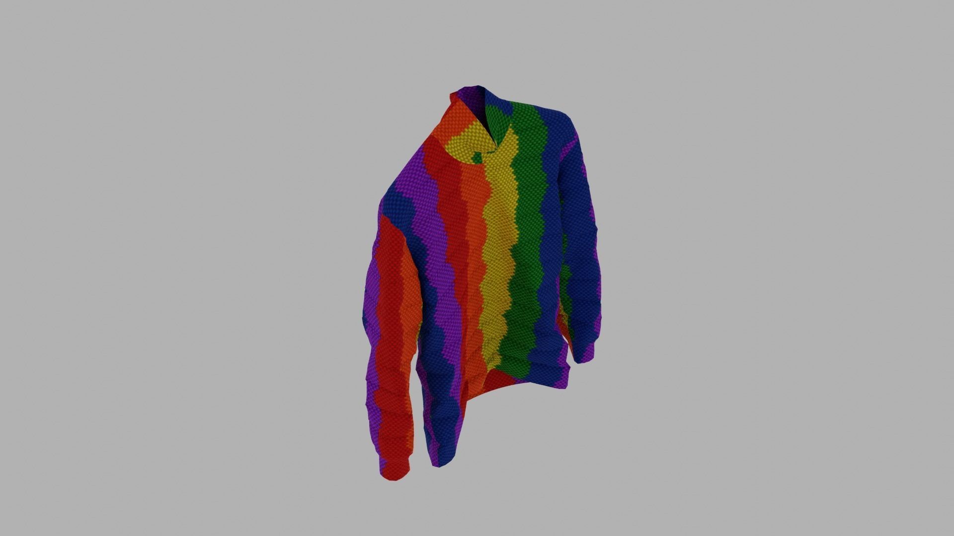 Sweater rainbow Low-poly 3D model_7