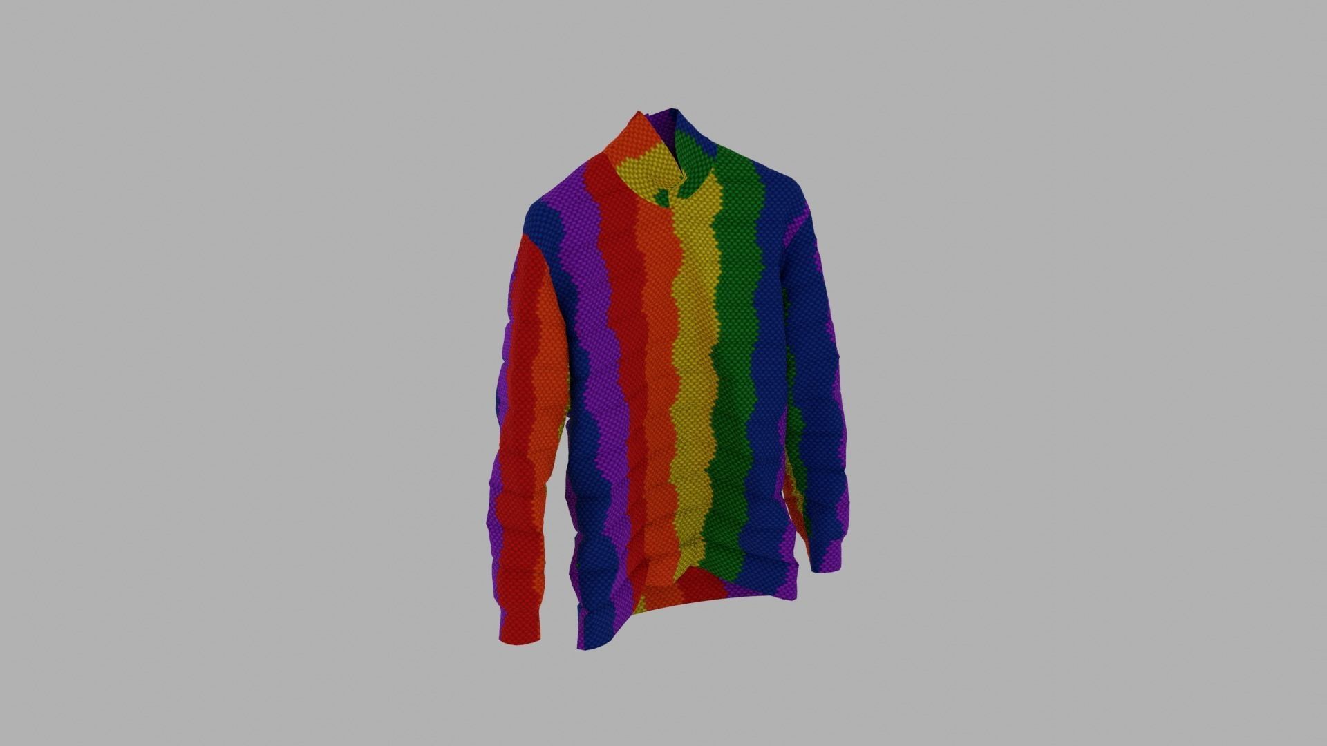Sweater rainbow Low-poly 3D model_4