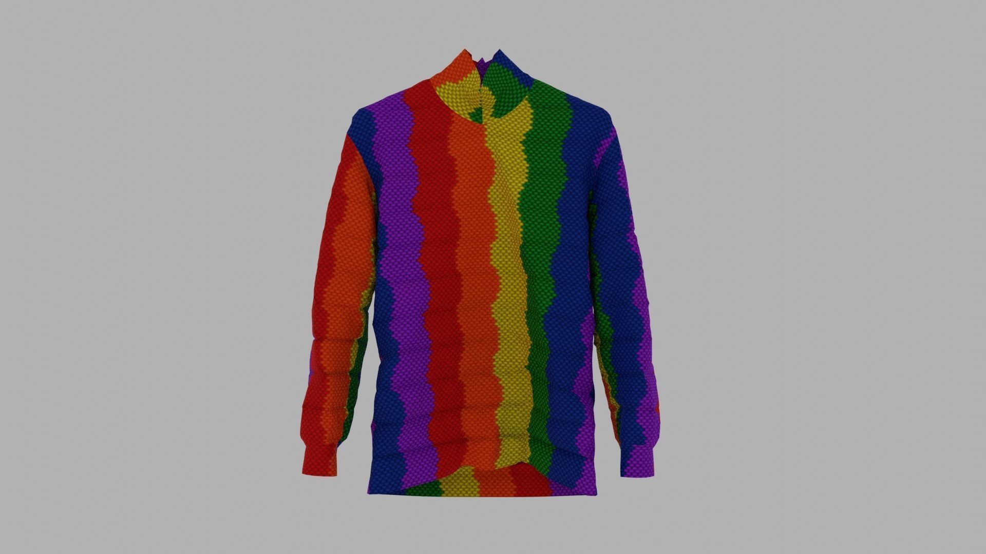 Sweater rainbow Low-poly 3D model_1