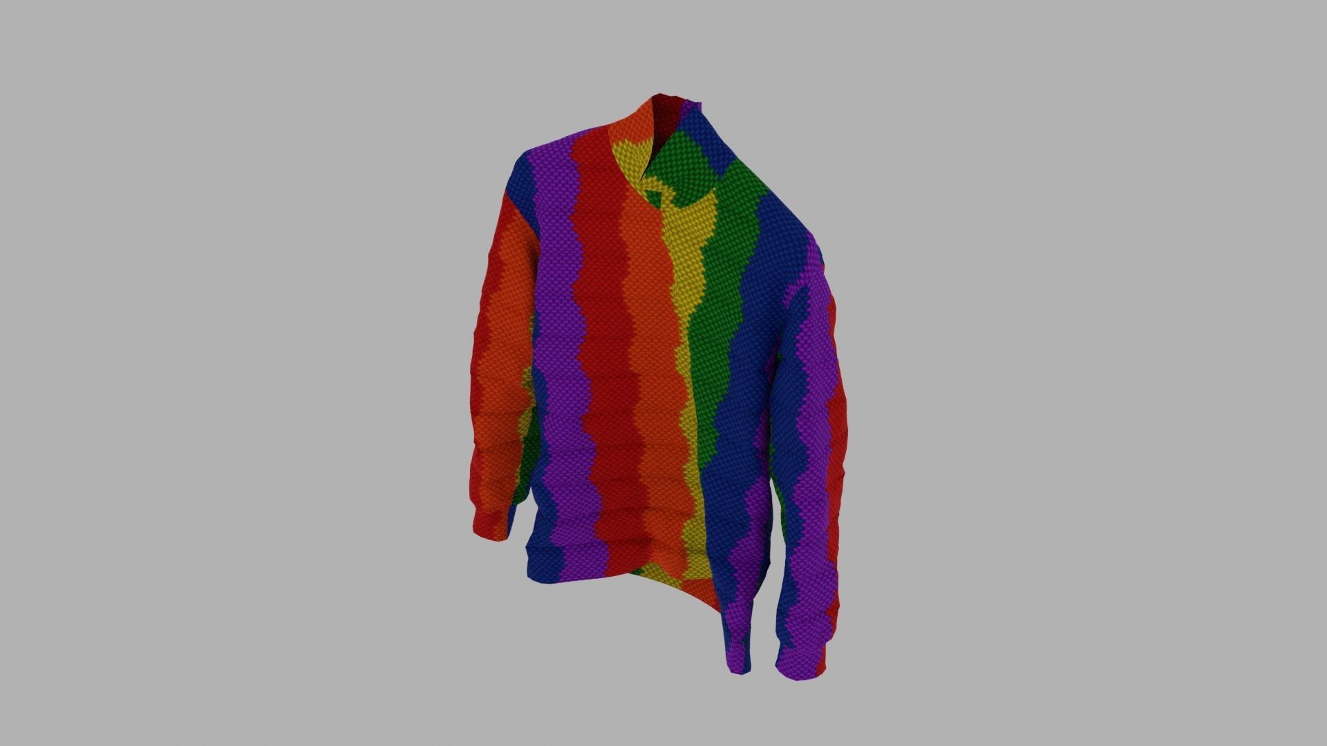 Sweater rainbow Low-poly 3D model_6