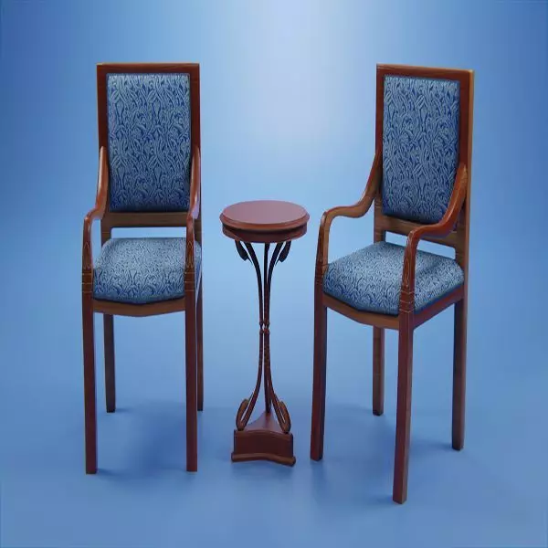 Set Wooden Furniture 4 3D model