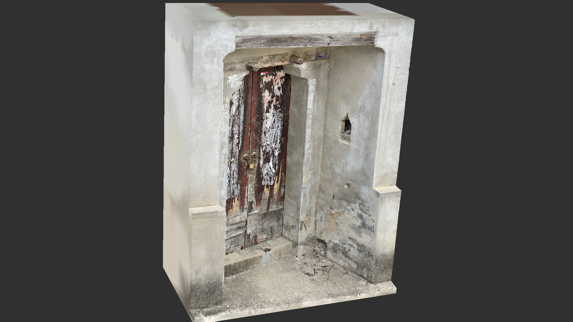 Chinese style rural house gate 3d scan 3D model_6