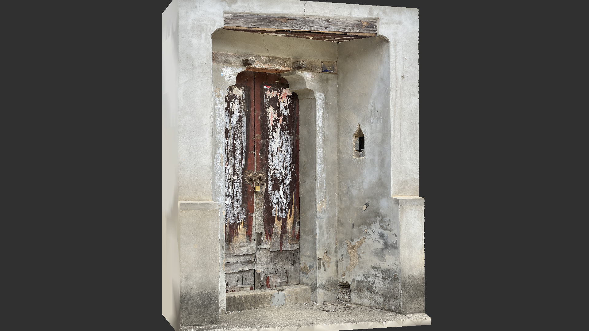 Chinese style rural house gate 3d scan 3D model_1