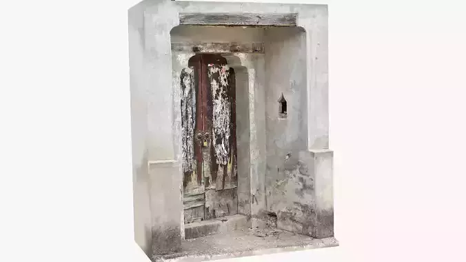 Chinese style rural house gate 3d scan