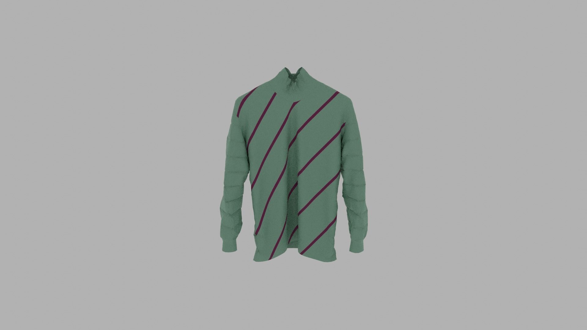 Sweater with stripes Low-poly 3D model_5