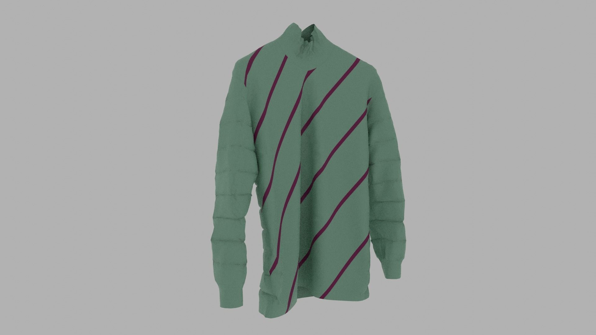 Sweater with stripes Low-poly 3D model_3