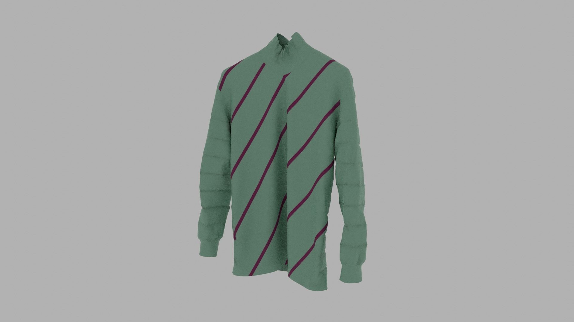 Sweater with stripes Low-poly 3D model_2