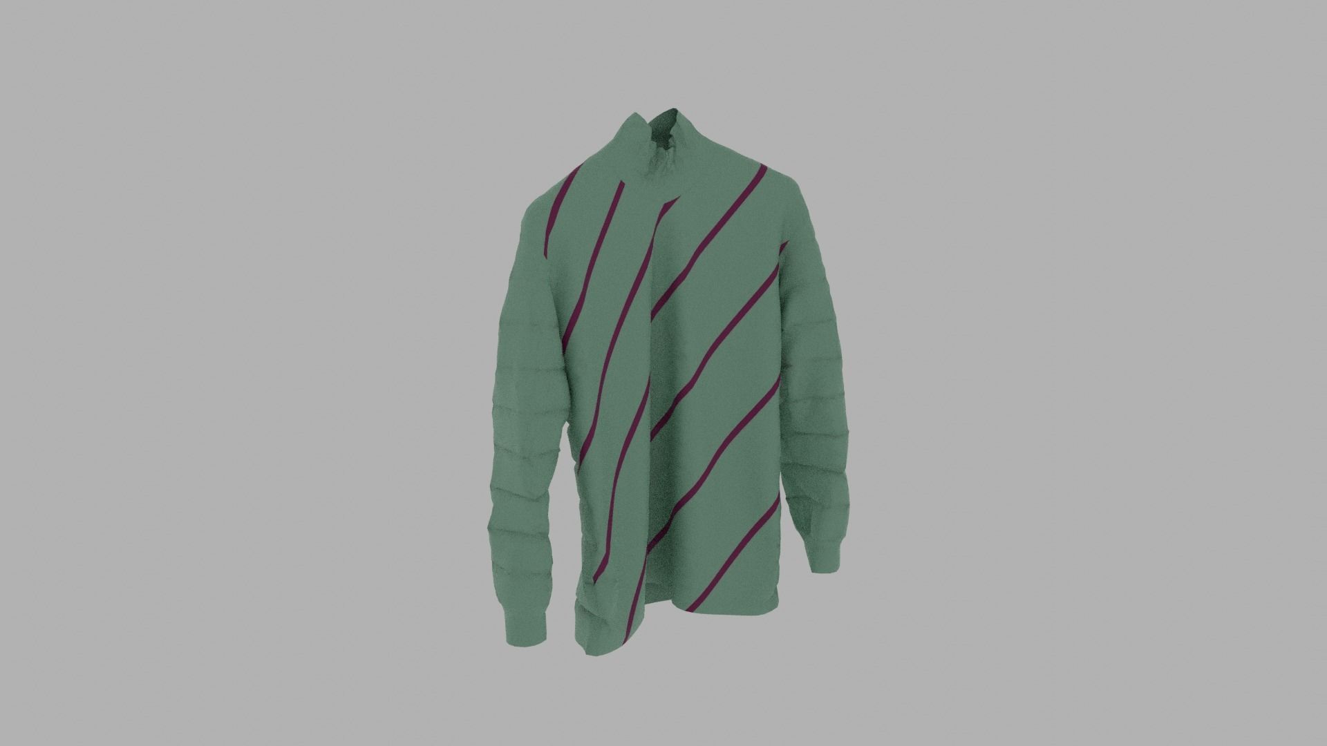 Sweater with stripes Low-poly 3D model_4