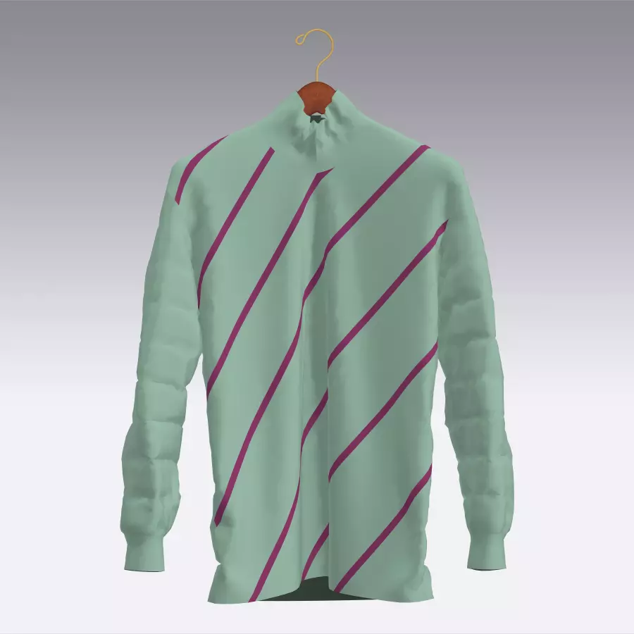 Sweater with stripes Low-poly 3D model_0