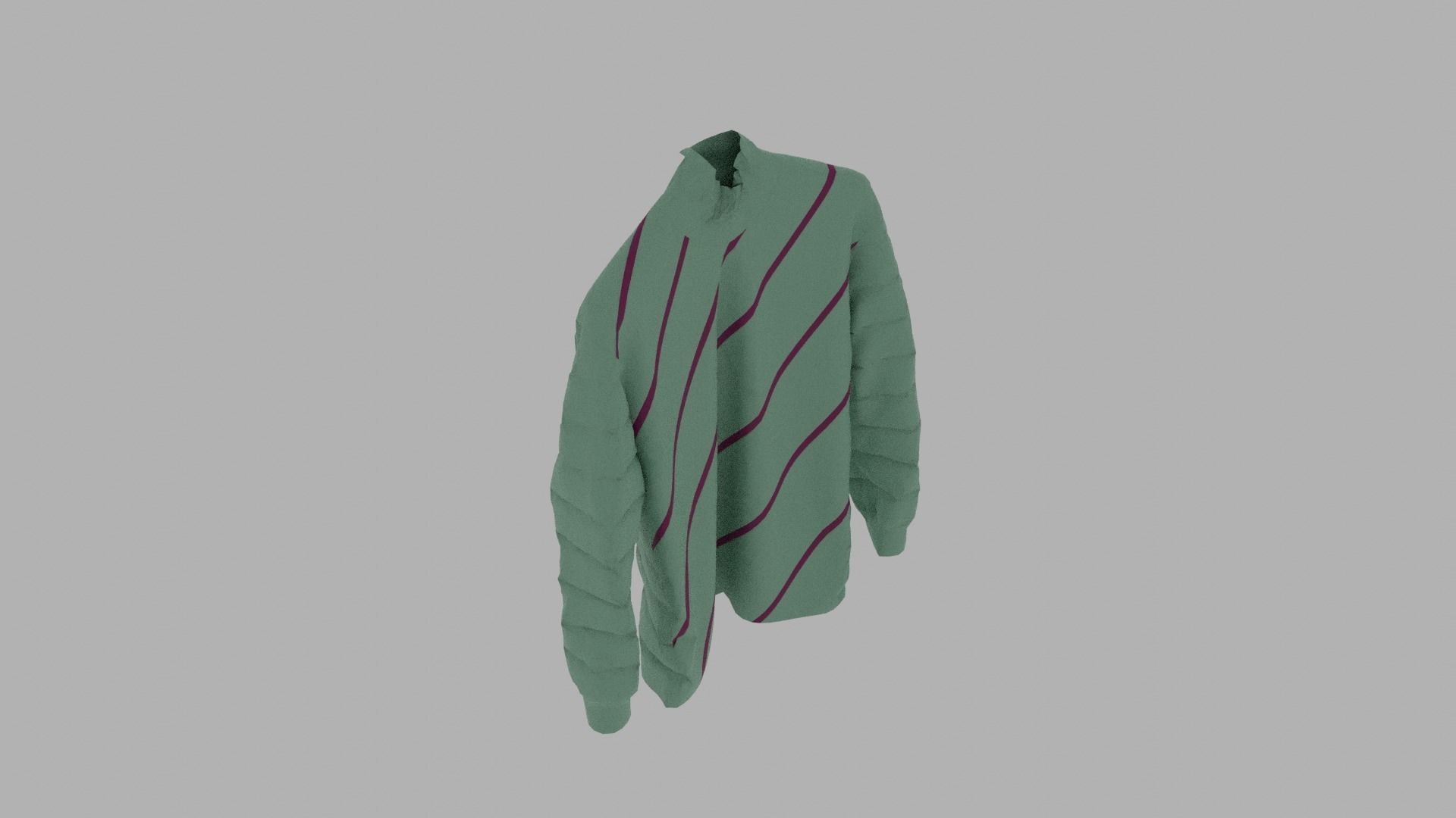 Sweater with stripes Low-poly 3D model_7
