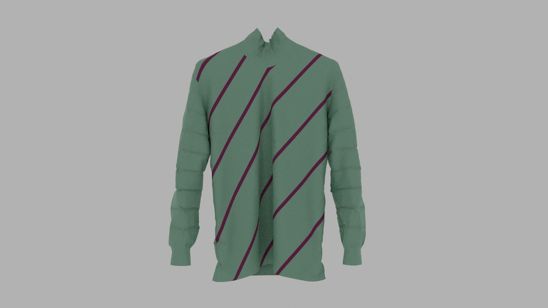 Sweater with stripes Low-poly 3D model_1