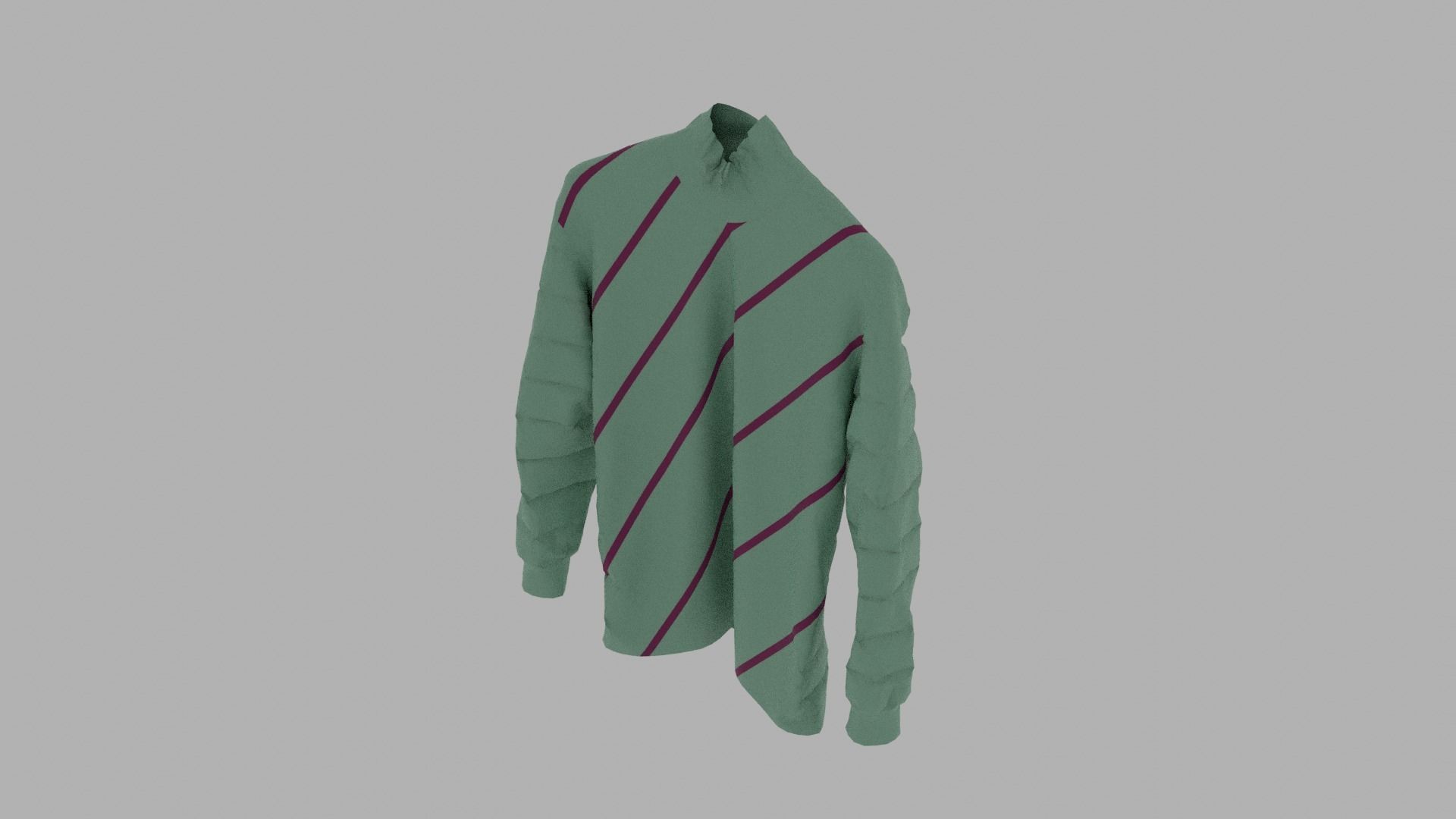 Sweater with stripes Low-poly 3D model_6