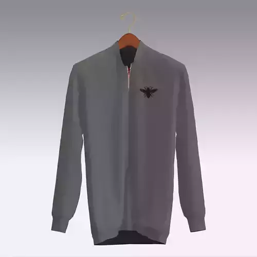 Sweater jacket with emblem