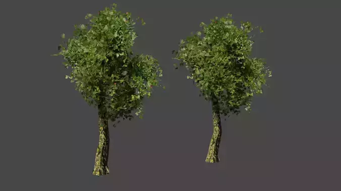 Low poly tree two trees