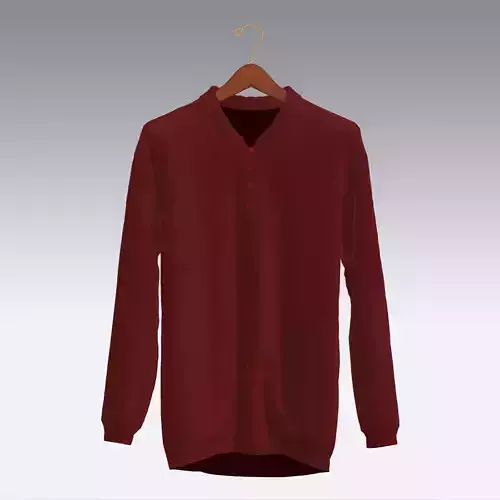 Sweater maroon polo shirt on hanger