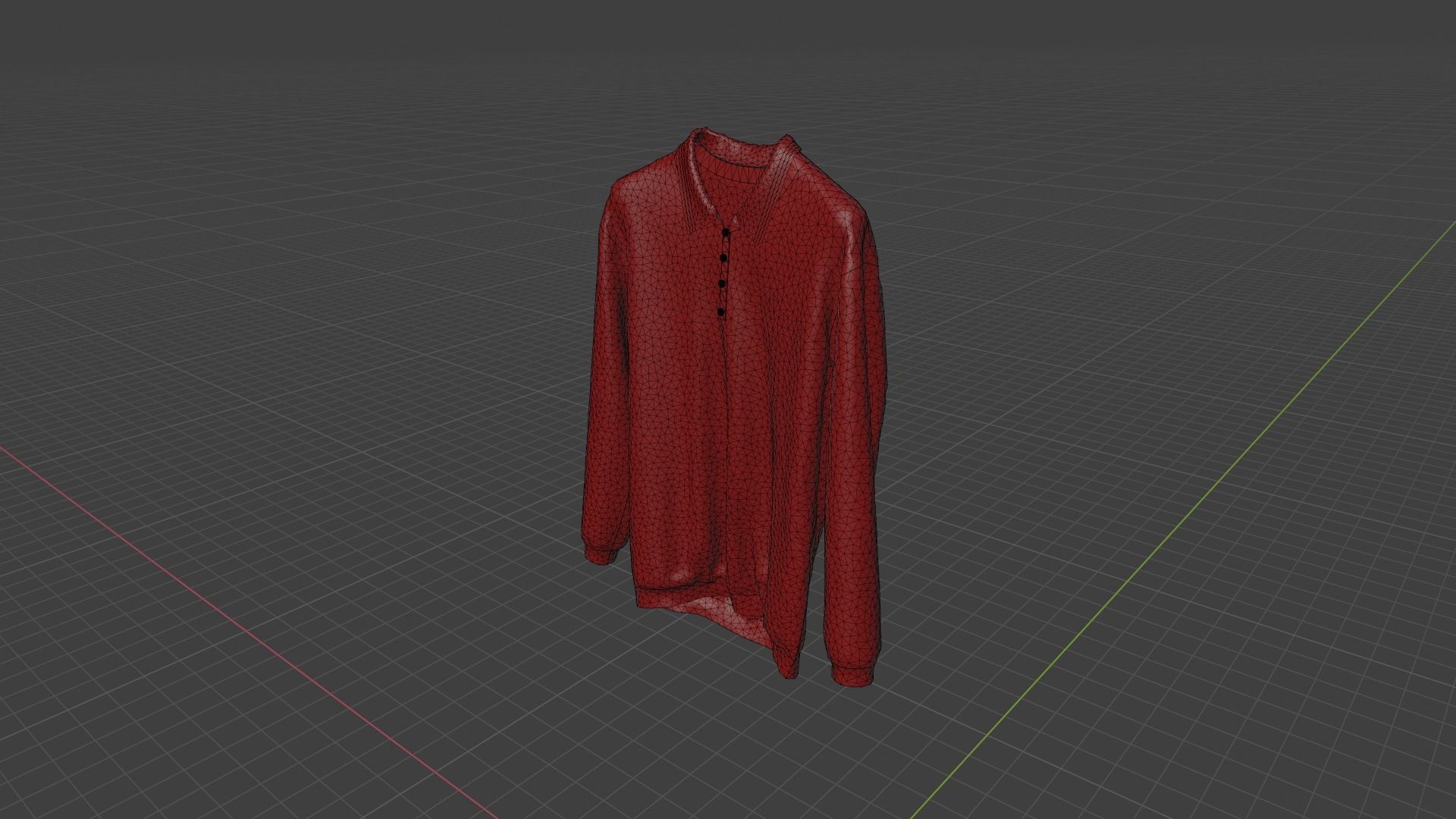 Sweater polo shirt on hanger Low-poly 3D model_9